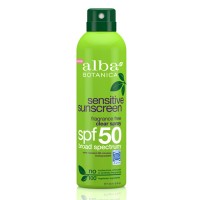 Alba Botanica Солнцезащитный спрей SPF-50 / Sensitive sunscreen fragrance free clear spray spf 50